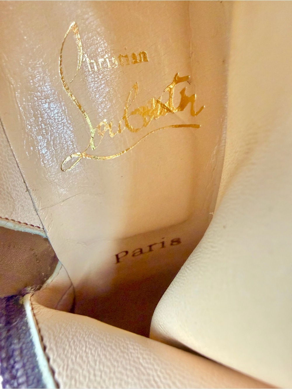 Christian Louboutin Chestnut Suede Knee Boots with Gold Button Detail - Picture 2 of 14